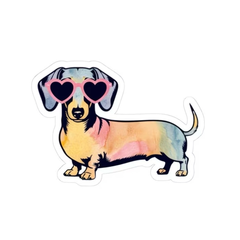 Colorful Dachshund Vinyl Decal #129